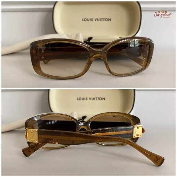 Authentic LOUIS VUITTON Gold Speckling Acetate Frame Soupcon Sunglasses - Z0003W - Picture 11 of 13